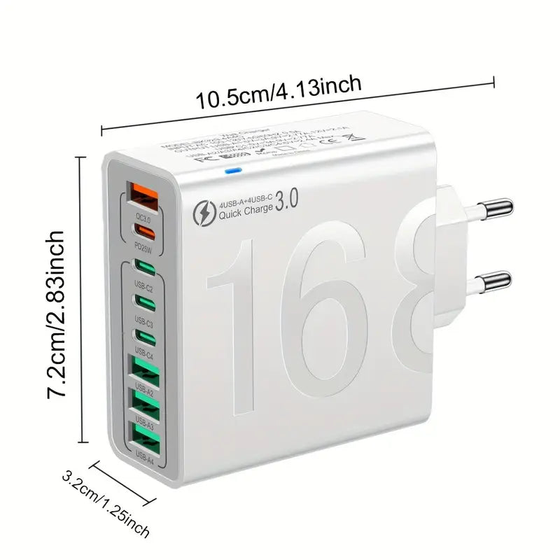 🔌⚡ 8-in-1 Fast Charging USB Adapter – Power Everything in One Go! 🔋📱