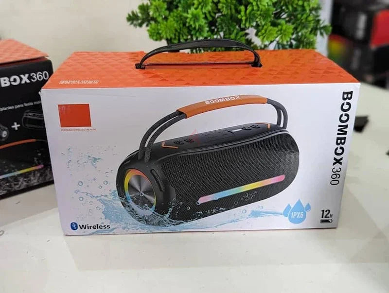 🔥 Boombox 360 Wireless Bluetooth Speaker - IPX6 Waterproof, 12-Hour Playtime, Deep Bass, Party Lights, Outdoor/Indoor Sound Beast 🔥