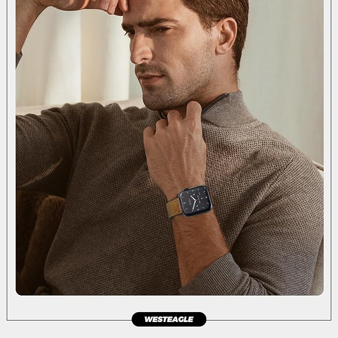 Premium Smartwatch with Genuine Leather Strap – Stylish Fitness & Lifestyle Watch