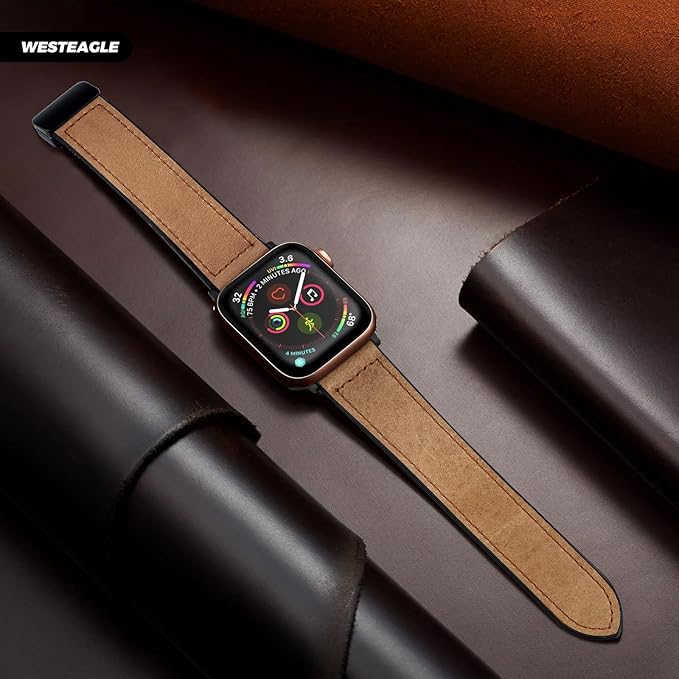 Premium Smartwatch with Genuine Leather Strap – Stylish Fitness & Lifestyle Watch