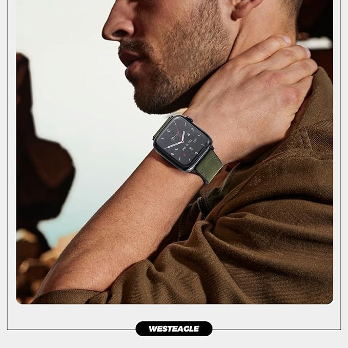 Premium Smartwatch with Genuine Leather Strap – Stylish Fitness & Lifestyle Watch