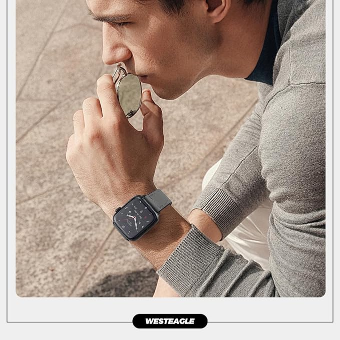 Premium Smartwatch with Genuine Leather Strap – Stylish Fitness & Lifestyle Watch