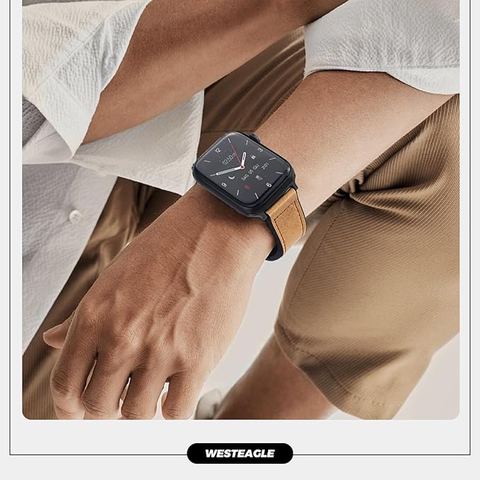 Premium Smartwatch with Genuine Leather Strap – Stylish Fitness & Lifestyle Watch