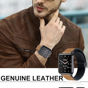 Premium Smartwatch with Genuine Leather Strap – Stylish Fitness & Lifestyle Watch