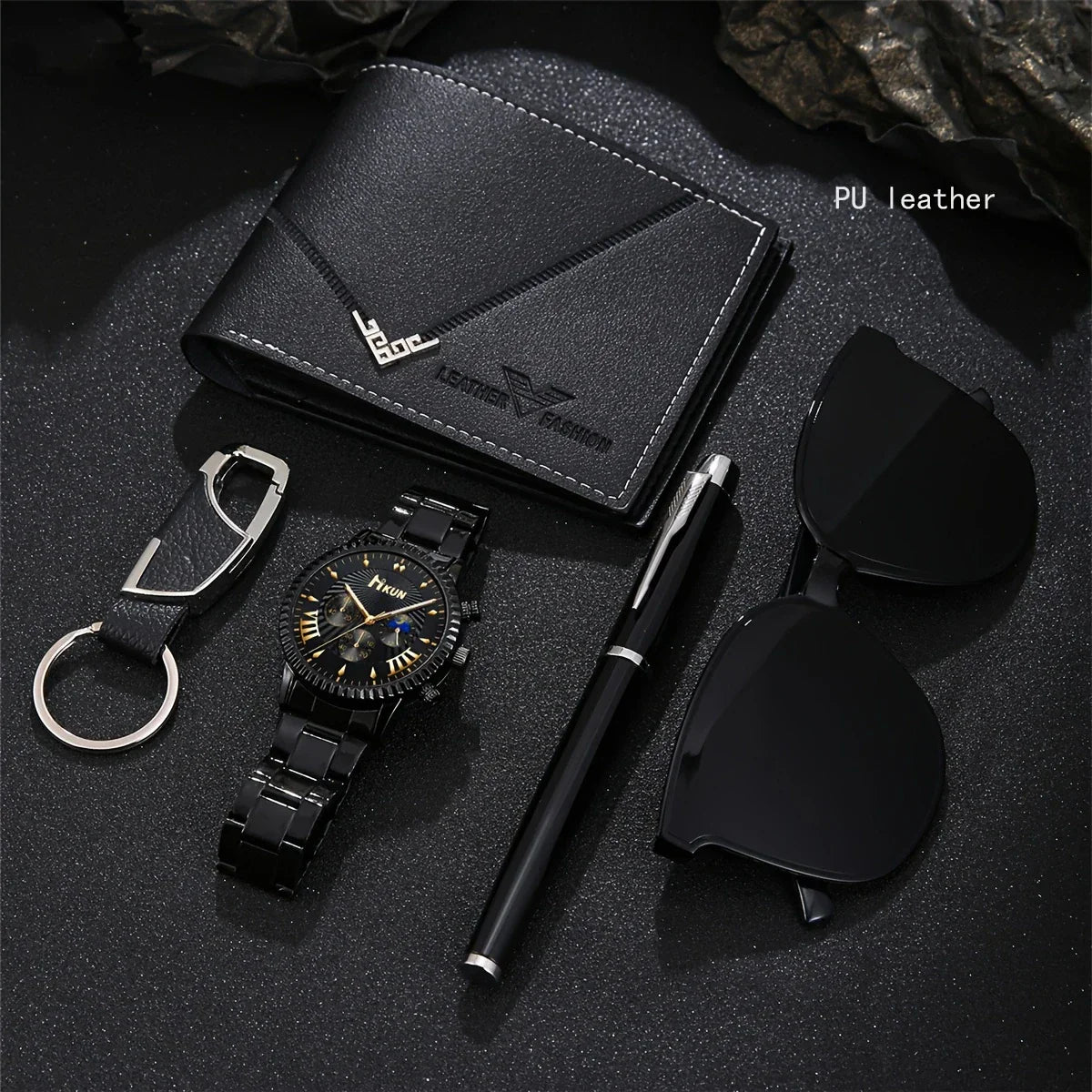 🎁 5-in-1 Men’s Luxury Casual Gift Set – Complete Style in One Elegant Package 🕶️⌚🖊️