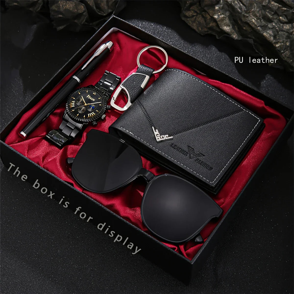 🎁 5-in-1 Men’s Luxury Casual Gift Set – Complete Style in One Elegant Package 🕶️⌚🖊️
